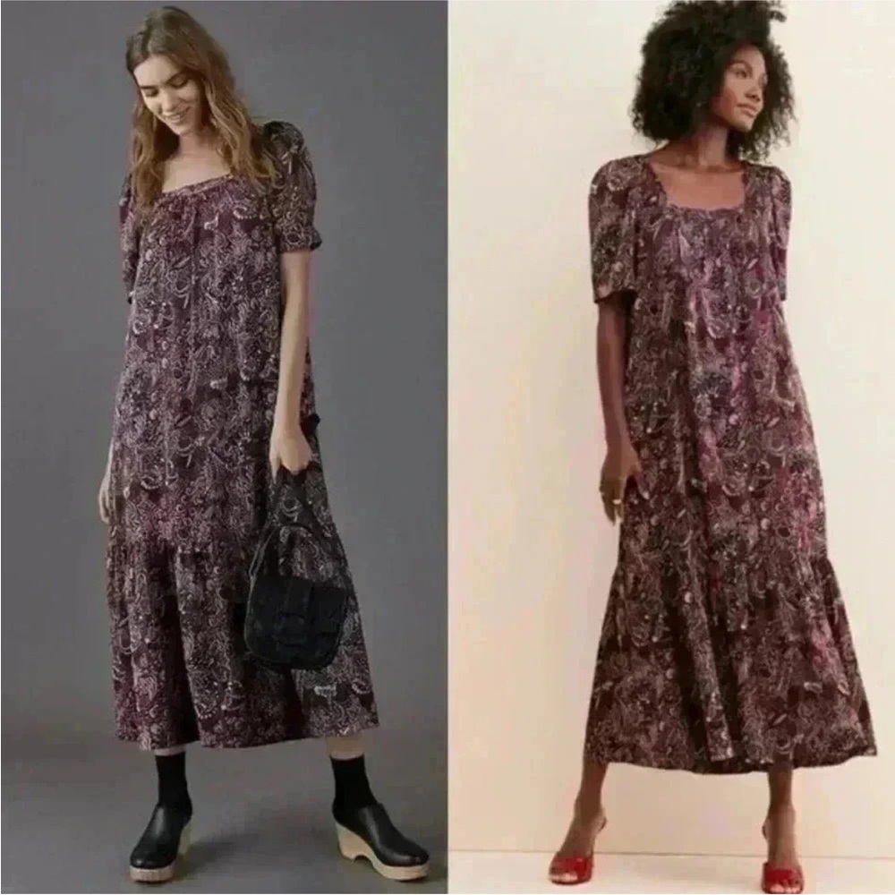 Anthropologie Maeve Purple Lisabetta Maxi Dress M